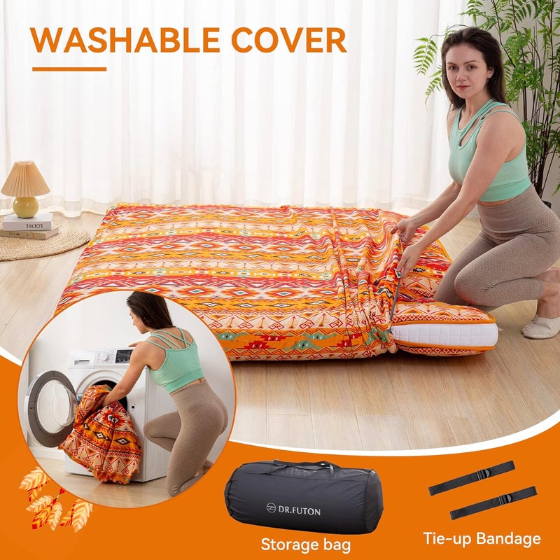 DR.FUTON Japanese Floor Futon Mattress Extra Thick Folding Roll Up Bed Topper Mat for Guest,Lounger and Tavel - Image 4